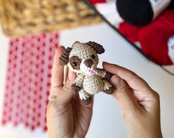 犬の編み図 - あみぐるみミニ動物キーホルダーチャームの作り方 - Etsy