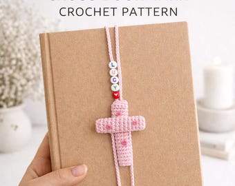 Cross Bookmark Crochet Pattern PDF - Amigurumi Christian Bookmark - Religious Gift