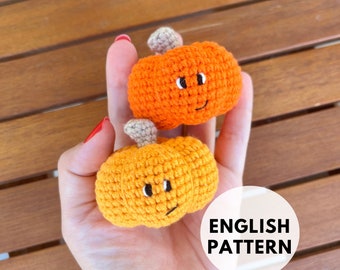 Halloween Kürbis Häkelanleitung - Amigurumi Schlüsselanhänger (PDF-Muster)