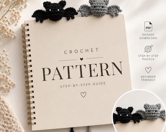 Bat Bookmark Crochet Pattern PDF - Halloween Amigurumi Bookmark - Easy Beginner Tutorial