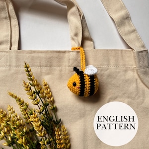 Schema portachiavi a forma di ape all'uncinetto - Tutorial a forma di ape in amigurumi (PDF)