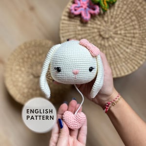 Crochet Bunny Music Box, Amigurumi Bunny Pattern, Crochet Baby Room Decor, Music Box for Baby Room Decoration