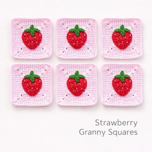 Strawberry Granny Square Motif Pattern | Crochet Square for Blankets, Bags & Home Decor (PDF) image 4