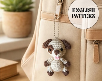 Dog Crochet Pattern - Amigurumi Mini Animal Keychain Charm Tutorial