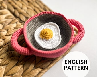 Spiegelei & Pfanne Amigurumi Häkelanleitung (PDF)