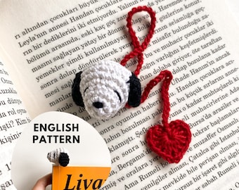 Crochet Dog Bookmark Pattern, Dog Accessories, Amigurumi Book Accessories