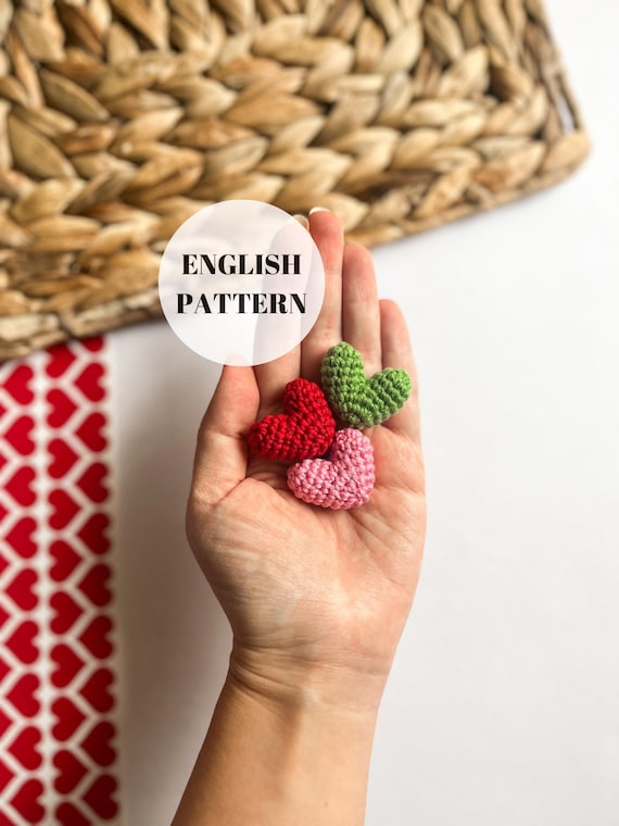 Mini Heart Crochet Pattern - Tiny Amigurumi Tutorial (PDF) -  Beginner Friendly