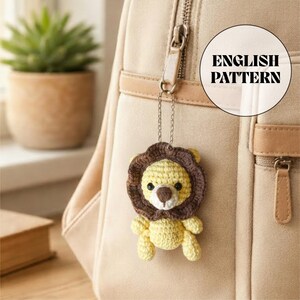 Lion Crochet Pattern - Mini Animal Amigurumi Tutorial  - DIY Lion Keychain Charm