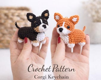 Corgi Crochet Pattern PDF - Dog Keychain Amigurumi Tutorial - Handmade DIY Projects