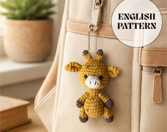 Tiny Giraffe Crochet Pattern - Miniature Amigurumi Keychain Tutorial