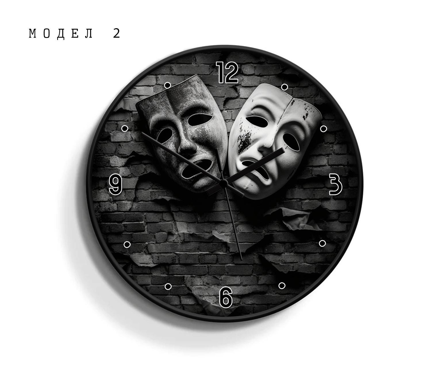 Vintage Masks Collection - Unique Wall Clock Great for Home Decor Wall ...