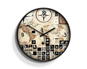 ヴィンテージコンパスコレクション - ユニークな壁掛け時計。家の装飾