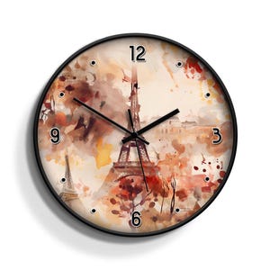 Collection Paris peinte à l&#39;huile - Horloge murale unique idéale pour la décoration intérieure Déco murale Cuisine salon chambre chambre d&#39;enfants chambre d&#39;enfant bureau maison