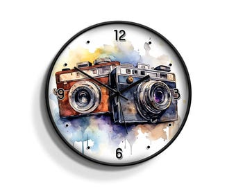 Vintage Camera Collection - Unique Wall Clock Great For Home Decor Wall Deco Kitchen Living Room Bedroom Kids Room Nursery Office House