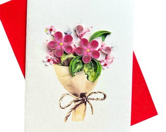 Handgemachte Quilling Karte Schmetterling, Geschenk für Frau, Freundin, Oma