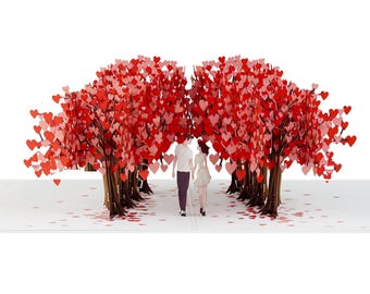 Personalisierte Pop up Karte Liebe, Liebesbaum, Glückwunsch zur Hochzeit, Liebeskarte, 3D Karte, Geschenk für verliebte