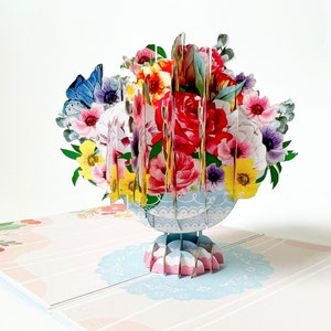 Pop up Karte, Blumenstrauß, 3D Geburtstagskarte, Muttertagskarte, 3D Karte