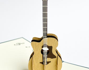 Pop up Karte Gitarre, Geburtstagsgeschenk Musiker, Gutschein Unterricht, Konzert