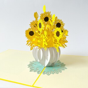 Pop up Karte, Sonnenblumen, Geburtstagskarte Blumen, Muttertagskarte, Klappkarte