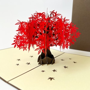 Pop up Karte, Ahornbaum, 3D Karte mit Baum, Geburtstagskarte, Muttertagskarte, Klappkarte