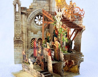 Nativity Scene Pop-Up Card, Christmas Card, Christmas Decoration Gift