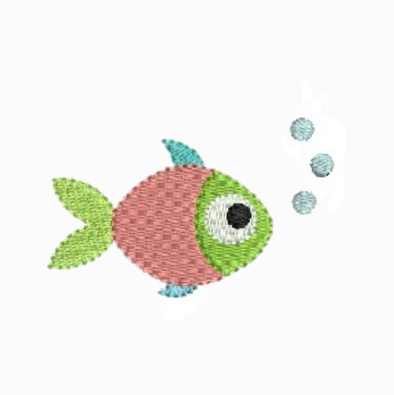 Fish Embroidered File FISH Embroidery Design - Mini Embroidery Set - Machine Embroidery ...