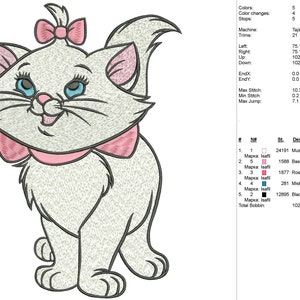 Duchess Kitten Embroidery Machine Design - 3 Sizes - INSTANT DOWNLOAD