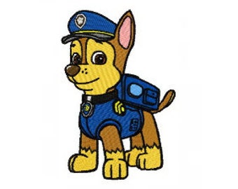Police Dog Machine Embroidery Design, Chase, INSTANT DOWNLOAD, 2 sizes