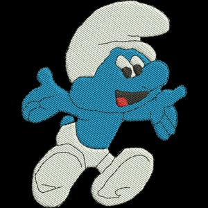 Happy Smurf machine embroidery - instant download design only - fits 4" hoop