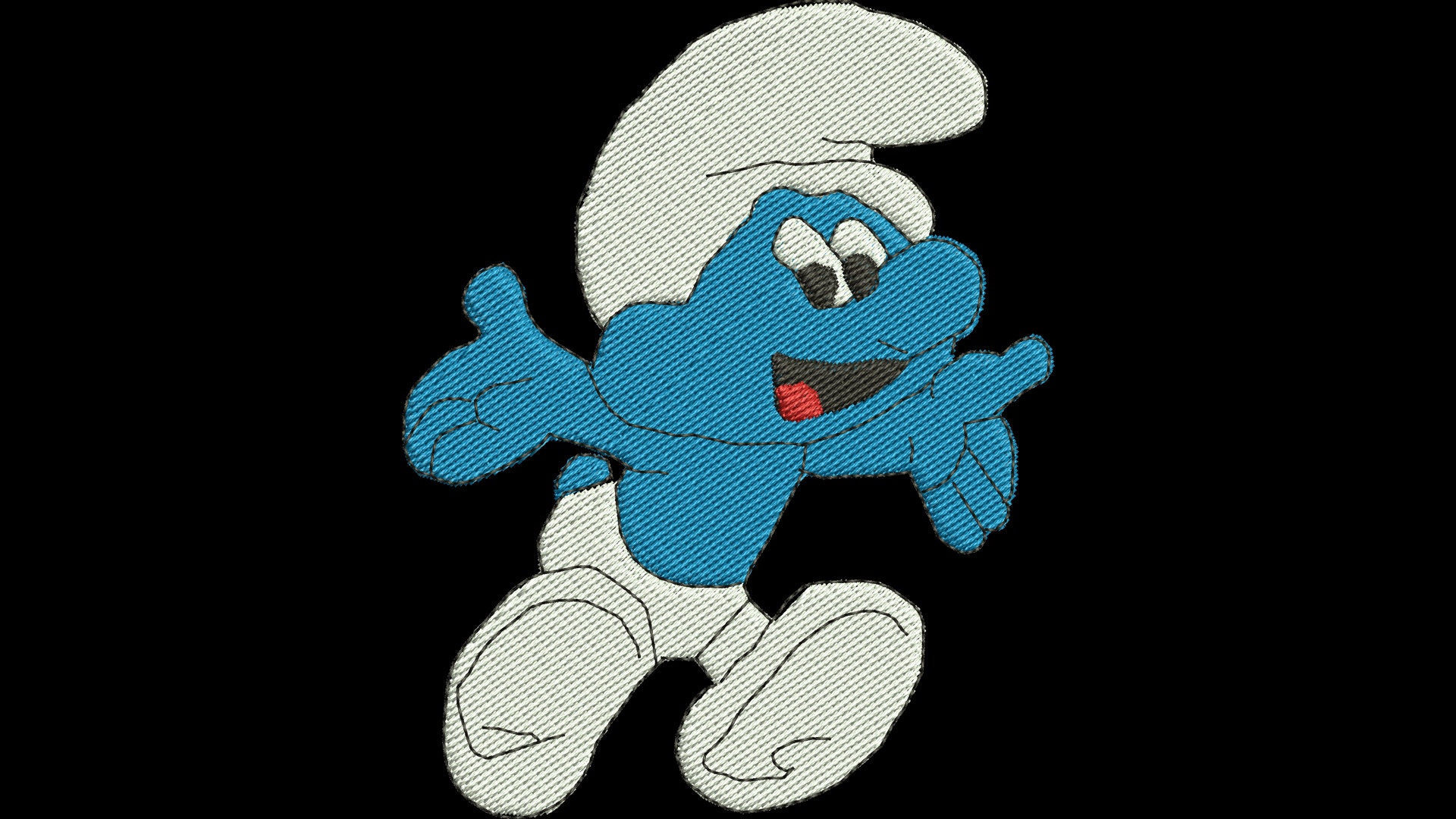 Happy Smurf Machine Embroidery Instant Download Design Only Etsy