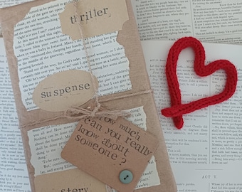 Blind date with a book and wire heart set -  a booklover's dream!