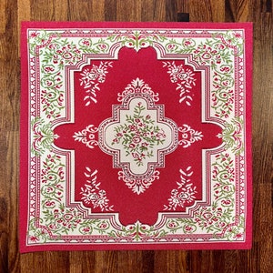 Red Decorative Rug. Dollhouse Scale 1:12.