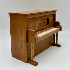 Upright  Player Piano with Music Box. Dollhouse Scale 1:12.