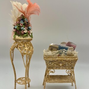 OOAK Hat and Sewing Stand for a Refined Clothing Shop! Stunning Details. Must See Photos! Dollhouse Scale 1:12.