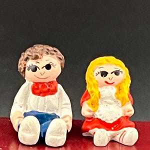 Doll Toys for Your Special Child in Your Dollhouse. Boy and Girl Pair. Dollhouse Scale 1:12.
