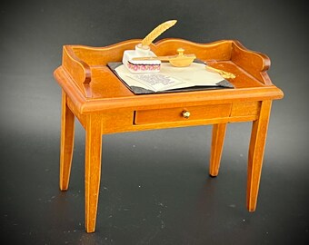 Reutter Writing Desk with Accessories. READ DESCRIPTION. Missing Some Pieces. Dollhouse Scale 1:12.