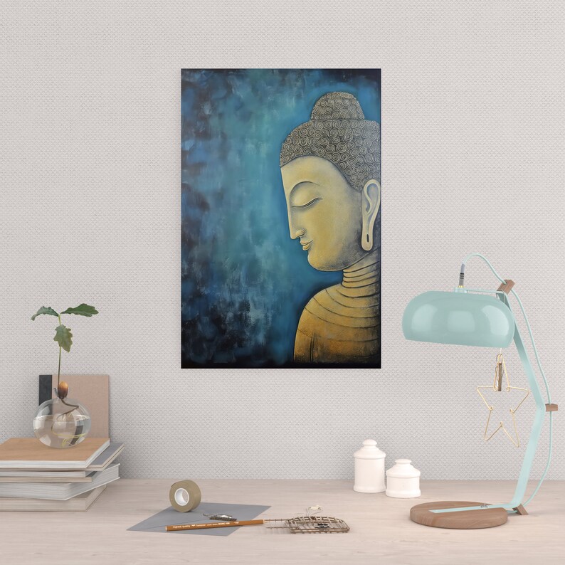 Zen Buddha Art New York Golden Buddha Head Buddha A4 Size Painting ...
