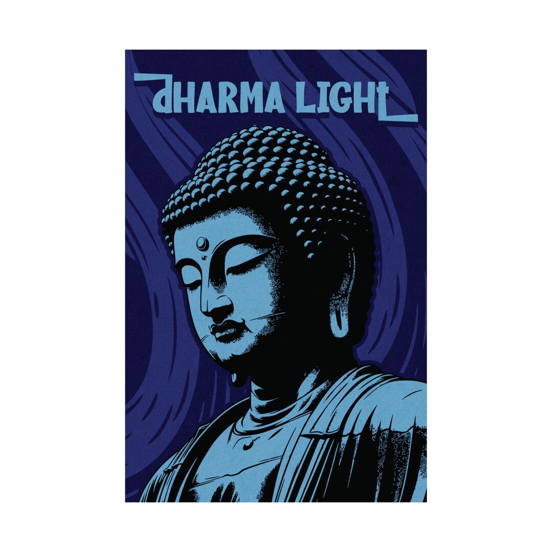 Vintage Blue Buddha Dharma Poster | Meditation Zen Decor, Spiritual ...