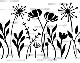 Floral SVG Bundle, Flowers Clipart, Sublimation Designs (Digital Download)
