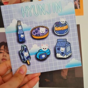 SKZ Stray Kids, fanart, Kawai Food, kunstprint - Hyunjin poster of collectiekaart, poster