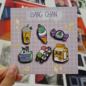 SKZ Stray Kids, fanart, Kawai Food, kunstprint - Bang Chan poster of collectiekaart, poster