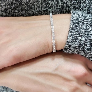 6 Ct Diamond Tennis Bracelet, 14K Gold Diamond Bracelet, 14Kt Gold Genuine lab Grown Bracelet, Beautiful White Diamond Bracelet
