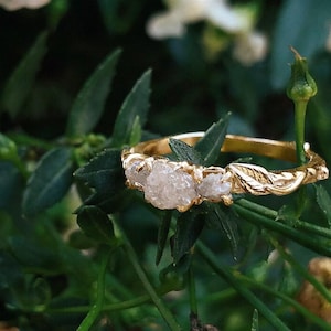 Raw Diamond Engagement Ring: 14k Gold Alternative Ring