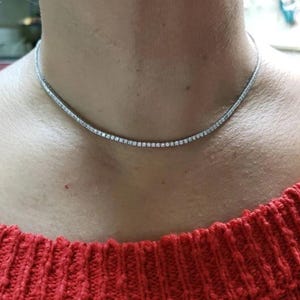 Diamond Tennis Necklace For Men and Women, Round Lab Grown Diamonds, 16-24 Inches Chain, Party/Wedding Necklace for Gift