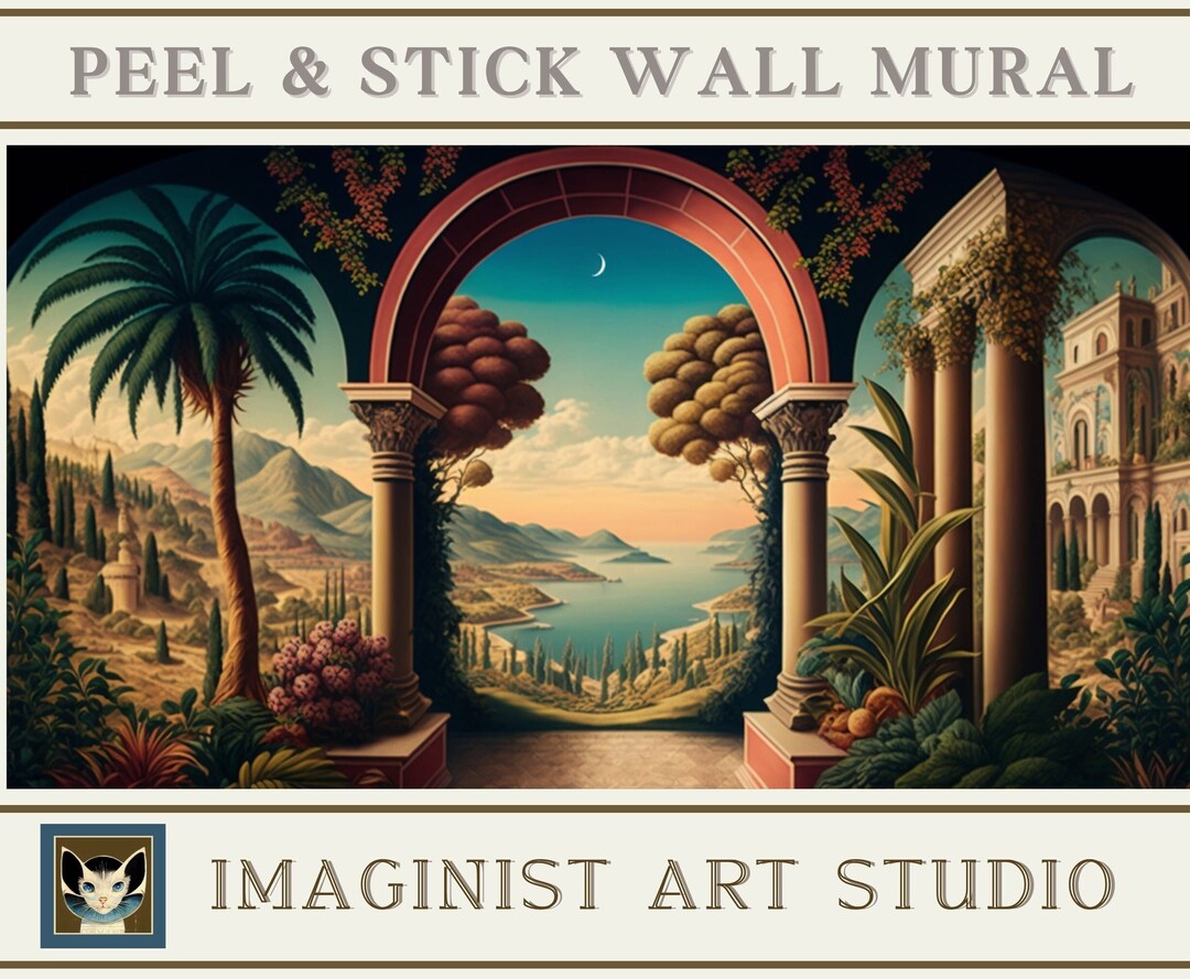 Fantasy Landscape Wall Mural Garden of Eden Peel & Stick Etsy