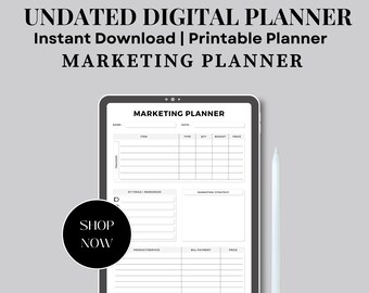 Feuille de planificateur marketing professionnel | Planificateur marketing | Cahier d'exercices marketing | Plan de marketing | Plan de marketing d'entreprise | Stratégie marketing