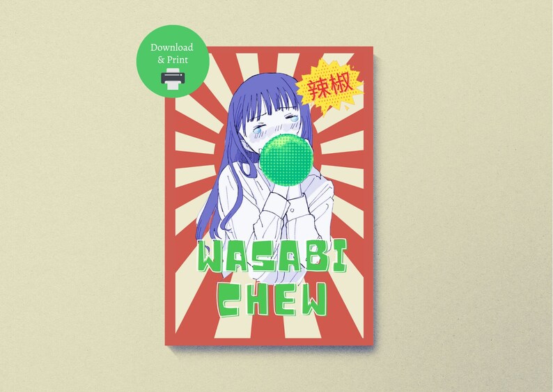 Kawaii Anime Girl Poster, Anime Poster, Printable Etsy
