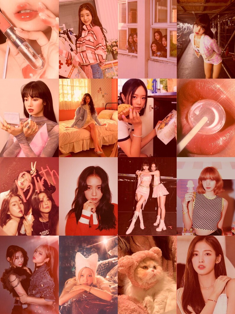 125 Pcs Pink Aesthetic Kpop Girls Collage Kit Kpop Girls Etsy