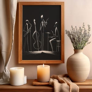 Jazz Band Sketch Print: Musical Instrument Wall Art (Digital Download)
