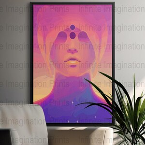 Serenidad Cósmica - Despertar Espiritual - Impresión de Arte Digital